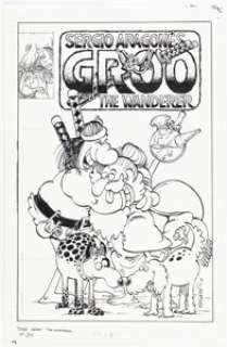 Sergio Aragonés Groo the Wanderer #34 Cover Original Art (Marvel, 1987).