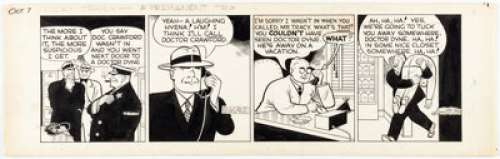 Chester Gould Dick Tracy Daily Comic Strip Original Art dated 10-7-43 (Chicago Tribune Syndicate, 1943). | Heritage