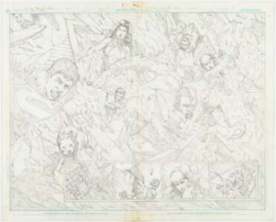 Wellinton Alves Teen Titans Double-Splash Pages 6-7 Original Art (DC, c. 2000).