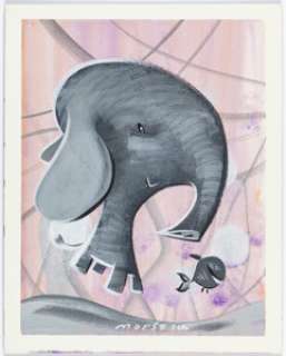 Scott Morse - Elephant and Fish Painting Original Art (2005).