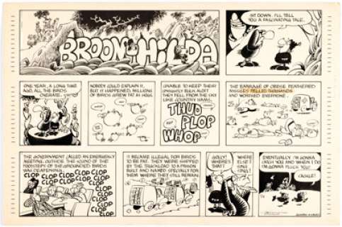 Russell Myers Broom-Hilda Sunday Comic Strip Original Art dated 1-4-76 (Chicago Tribune, 1976).
