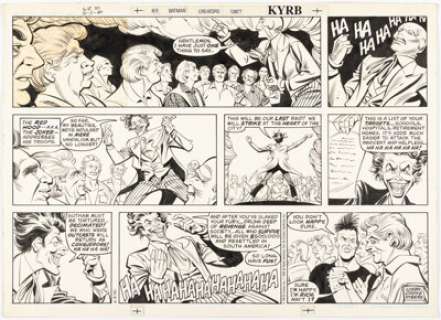 Carmine Infantino (as Cinfa) and John Nyberg Batman Sunday Comic Strip Original Art dated 6-3-90 (DC/Creators, 1990). | Heritage