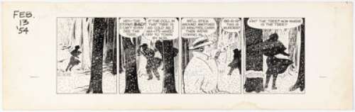 Chester Gould Dick Tracy Daily Comic Strip Original Art dated 2-13-54 (Chicago Tribune Syndicate, 1954). | Heritage