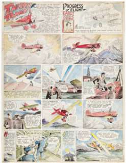 Hal Forrest Tailspin Tommy Hand-Colored Sunday Comic Strip Original Art dated 12-11-32 (Bell Syndicate, 1932). | Heritage