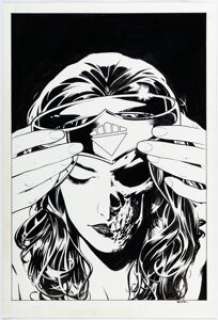 Ryan Sook Wonder Woman: Blackest Night #2 Variant Cover Original Art (DC, 2010).