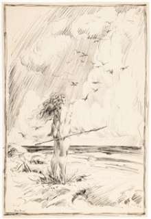 Roy G. Krenkel "Sea Birds" Illustration Original Art (c. 1940s). | Heritage