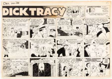 Chester Gould Dick Tracy Sunday Comic Strip Original Art dated 12-20-53 (Chicago Tribune, 1953). | Heritage