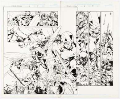Carlos Pacheco and Jesus Merino Avengers Forever #2 Double Page Spread 4-5 Original Art (Marvel, 1999). (Total: 2 Original Art) | Heritage