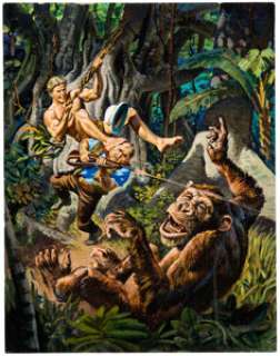 Mo Gollub Edgar Rice Burroughs Korak, Son of Tarzan #10 Cover Painting Original Art (Gold Key, 1965). | Heritage