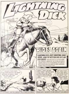 Edgar Church - Lightning Dick / Diamond Dick Complete 9-Page Story Original Art Group of 10 (c. 1930-40s). (Total: 10 Original Art) | Heritage