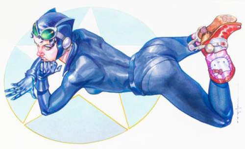 Brian Stelfreeze - Catwoman Painting and Batman Remarque Original Art (undated).