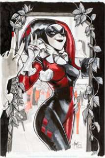 Mirka Andolfo Harley Quinn: Black + White + Redder #3 Variant Cover Original Art (DC, 2023). | Heritage