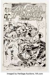 Rick Leonardi and Jimmy Palmiotti Alpha Flight #18 Cover Original Art (Marvel, 1999). | Heritage
