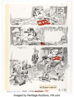 Jack Davis MAD #193 "Casey at the Talks" Complete 3-Page Story Original Art (EC, 1977). (Total: 4 Original Art) | Heritage