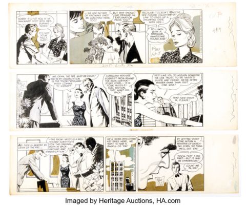 Ken Bald Judd Saxon Daily Comic Strip Original Art Group of 3 (King Features Syndicate, 1960). (Total: 3 Original Art)