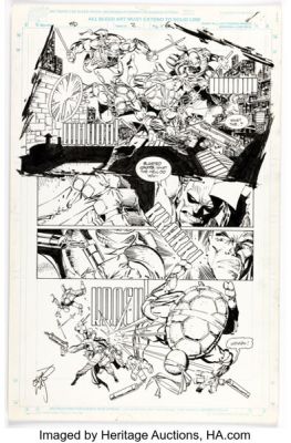 Erik Larsen Savage Dragon #2 Teenage Mutant Ninja Turtles Story Page 6 Original Art (Image, 1993).