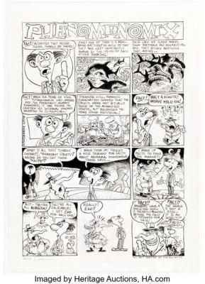 Hunt Emerson Fortean Times "Phenomenomix" Complete 1-Page Story Original Art (Dennis Publishing, c. 2000s).