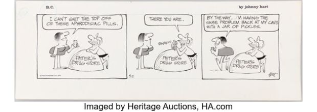 Johnny Hart B.C. Daily Comic Strip Original Art dated 9-2-76 (Field Enterprises, 1976). | Heritage