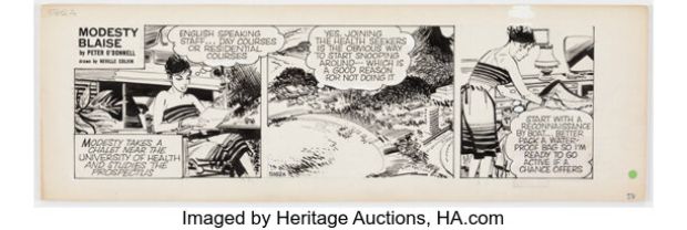 Neville Colvin Modesty Blaise #5162A Daily Comic Strip Original Art (London Evening Standard, 1981). | Heritage