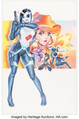 Rian Gonzales Domino: Hotshots #1 Variant Cover Original Art and Prints Group of 5 (Marvel, 2019). (Total: 5 Original Art) | Heritage