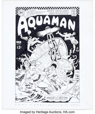 Fred Hembeck Aquaman #33 Cover Re-Interpretation Illustration Original Art (2007).