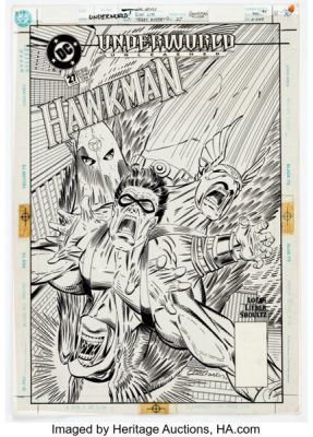 Ron Lim and Terry Austin Hawkman #27 Cover Original Art (DC, 1995). | Heritage