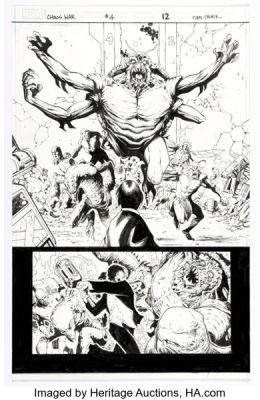 Khoi Pham and Tom Palmer Chaos War #4 Story Page 12 Original Art (Marvel, 2011).