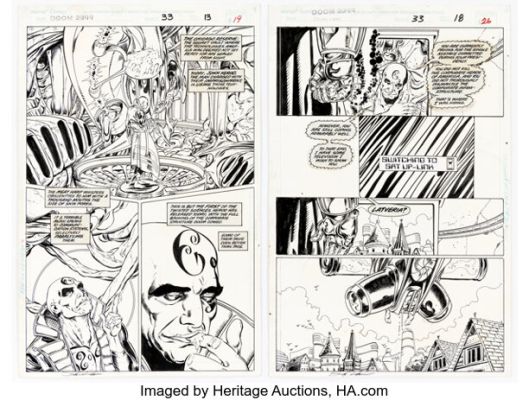 Steve Pugh and Scott Koblish Doom 2099 #33 Story Pages 13 and 18 Original Art (Marvel, 1995). (Total: 2 Original Art)