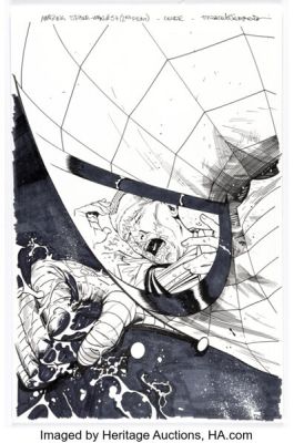 Marcelo Ferreira Amazing Spider-Man #57 (858) Second Printing Cover Original Art (Marvel, 2021).