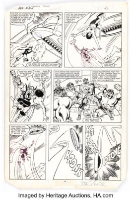 Steve Ditko and John Byrne The Avengers Annual #13 Story Page 38 Original Art (Marvel, 1984).