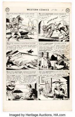 Ruben Moreira Western Comics #29 Nighthawk Story Page 4 Original Art (DC, 1951).