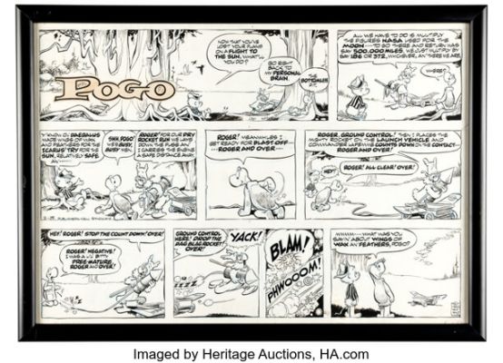 Walt Kelly Pogo Sunday Comic Strip Original Art dated 2-15-70 (Publishers-Hall Syndicate, 1970). | Heritage