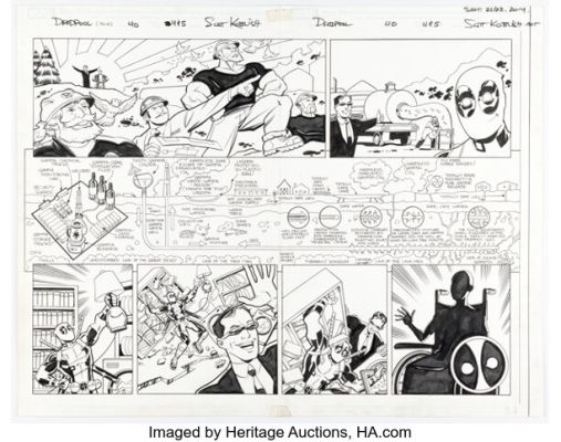 Scott Koblish Deadpool #40 Double Page Spread 4-5 Original Art (Marvel, 2014). | Heritage