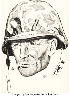 Doug Wildey - Portrait of a GI Illustration Original Art (undated). | Heritage