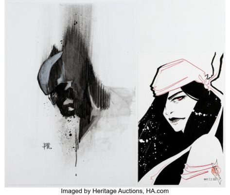Dike Ruan and other - Wolverine and Elektra Illustrations Original Art Group of 2 (c. 2024). (Total: 2 Original Art) | Heritage