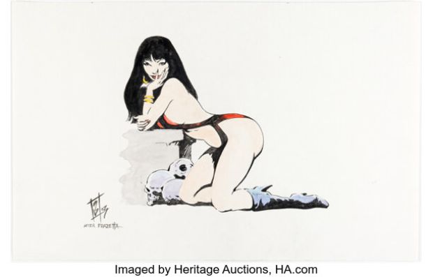 F. Newton "Butch" Burcham Vampirella #7 "Why a Witch Trilogy?" Spot Illustration Re-Creation Original Art (2003).