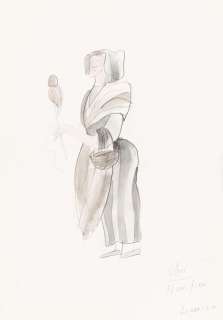 Jan Lenica (1928 - 2001) | Jan Lenica | "Hausfrau" - szkic postaci do opery Verdiego "König für einen Tag", 1986 | Desa Unicum