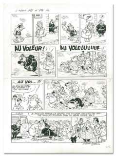 Kox, Daniel - L‘AGENT 212 Encre de chine pour la planche gag 296 de la série