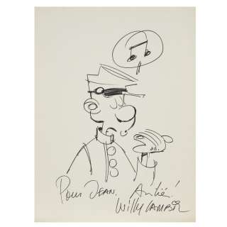 LAMBIL Willy (Lambillotte Willy) (né en 1936) Dédicace représentant le Caporal Blutch de la série les tuniques bleues (édition Dupui... | Tajan