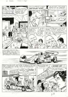 Denayer, Christian - Planche originale - Alain Chevalier - Tornade Ã  Indy - (1978) | Catawiki