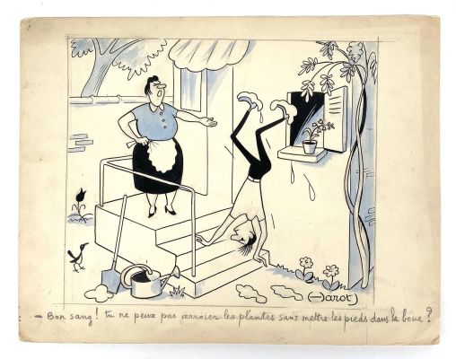 (-) Arrot Illustration... | Lot 43 - (-) ARROT Illustration humoristique Encre de chine... | Vermot et Associés