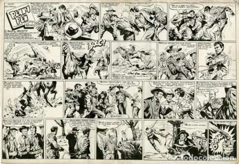 Dibujo Original de Ricardo Beyloc - Penny Pen - El Rayo del Desierto p.9, Editorial Marco