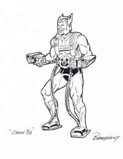 Brett Breeding - Dessin original pour Trading Card - Orion des nouveaux Dieux de New Genesis - fils de Darkseid - Superman Batman Wonder Woman JLA - Loose page - First edition - (2007)