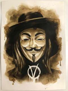Original Coffee Painting - V FOR VENDETTA - Original art (2020) | Catawiki