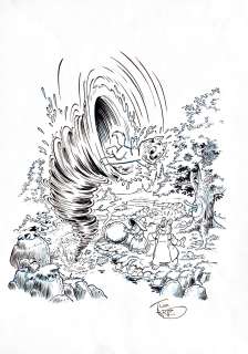 Tim Artz original drawing cover “Marten Toonder Tom Poes and Mrs. Liflaf’s cooking pot” | Comic Art Masters