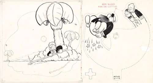 JOE MUSIAL (1905-1977) Katzenjammer Kids. 2-page spread for animated book. | Swann Galleries
