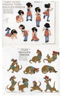 All dogs - 2 Original Model-sheet color model Cels - All dogs go to heaven - Anne-Marie - Original celluloid - (1989) | Catawiki