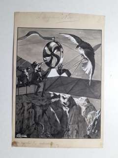 Corrado Sarri - "L’ Aeroplano nero" - Loose page - (1920) | Catawiki