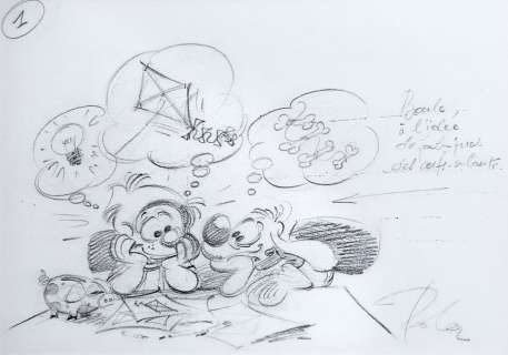 Roba | Boule et Bill, illustration Ã  la mine de plomb po… | Banque Dessinée