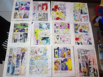 superman / batman - Lot of 11 original hand coloured / inked pages with correction - . - (1996) | Catawiki